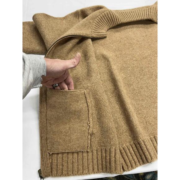 Vintage LL Bean Mens Brown Full Zip Ribbed Shetland Wool Cardigan Large - Picture 9 of 12